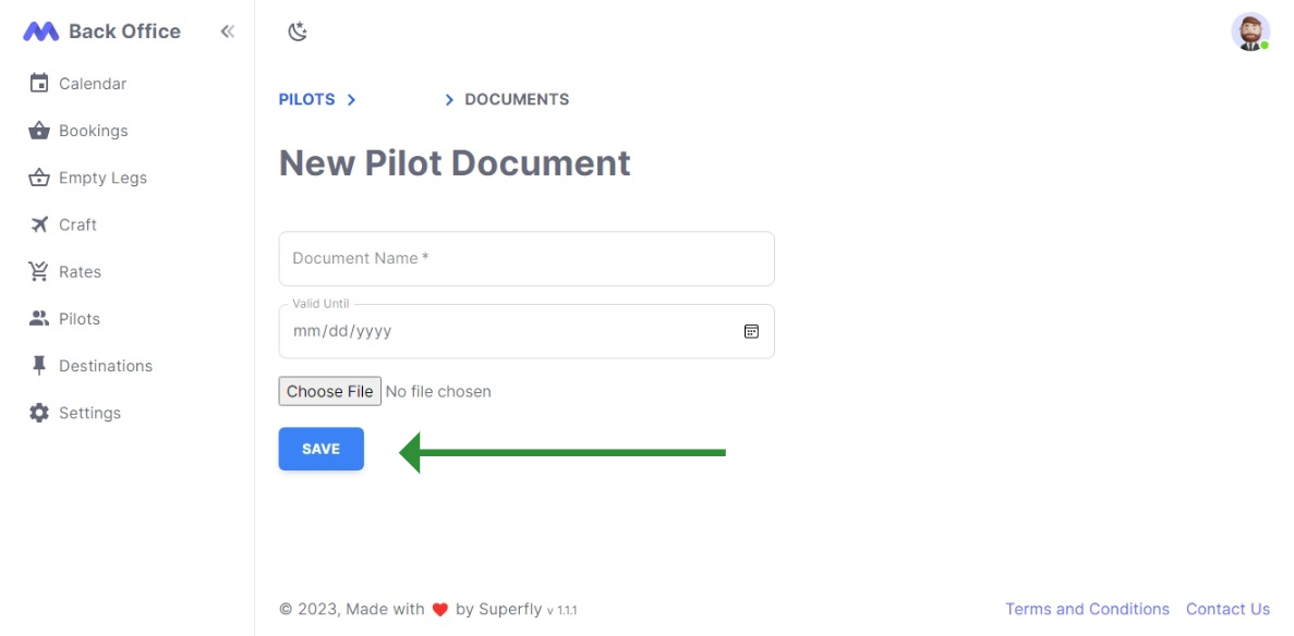 save-pilot-document